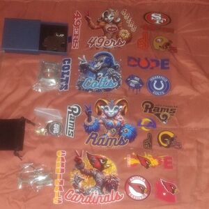 NFL Team Logo Key and Card Holder Set - Red, Blue, Brown